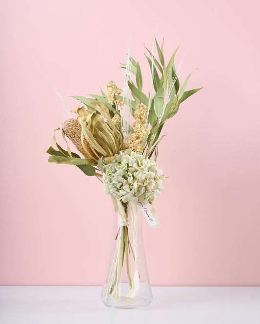 色褪せない感謝を贈る、母の日スワッグと花びんセット＜やすらぎ＞