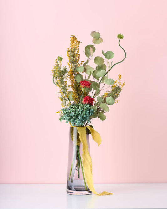 色褪せない笑顔を贈る、母の日スワッグと花びんセット＜春びより＞