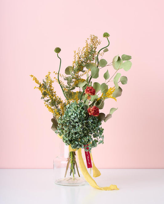 色褪せない笑顔を贈る、母の日スワッグと花びんセット＜春びより＞