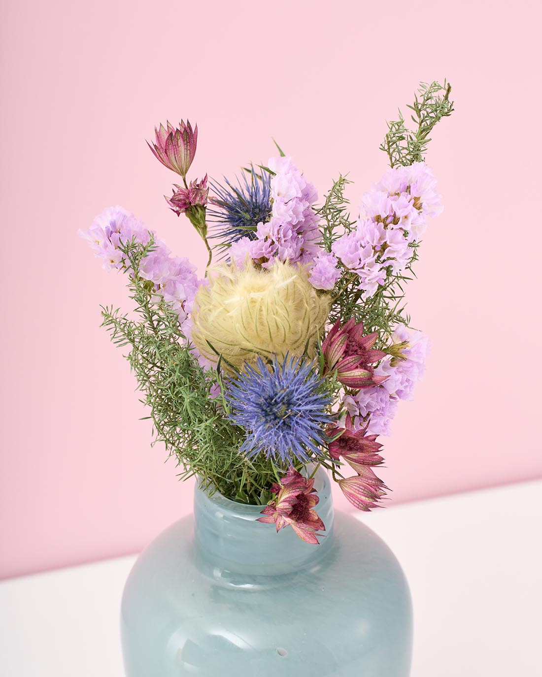 想いをはこぶ、母の日のドライフラワー&花びんセット＜凪のまなざし＞