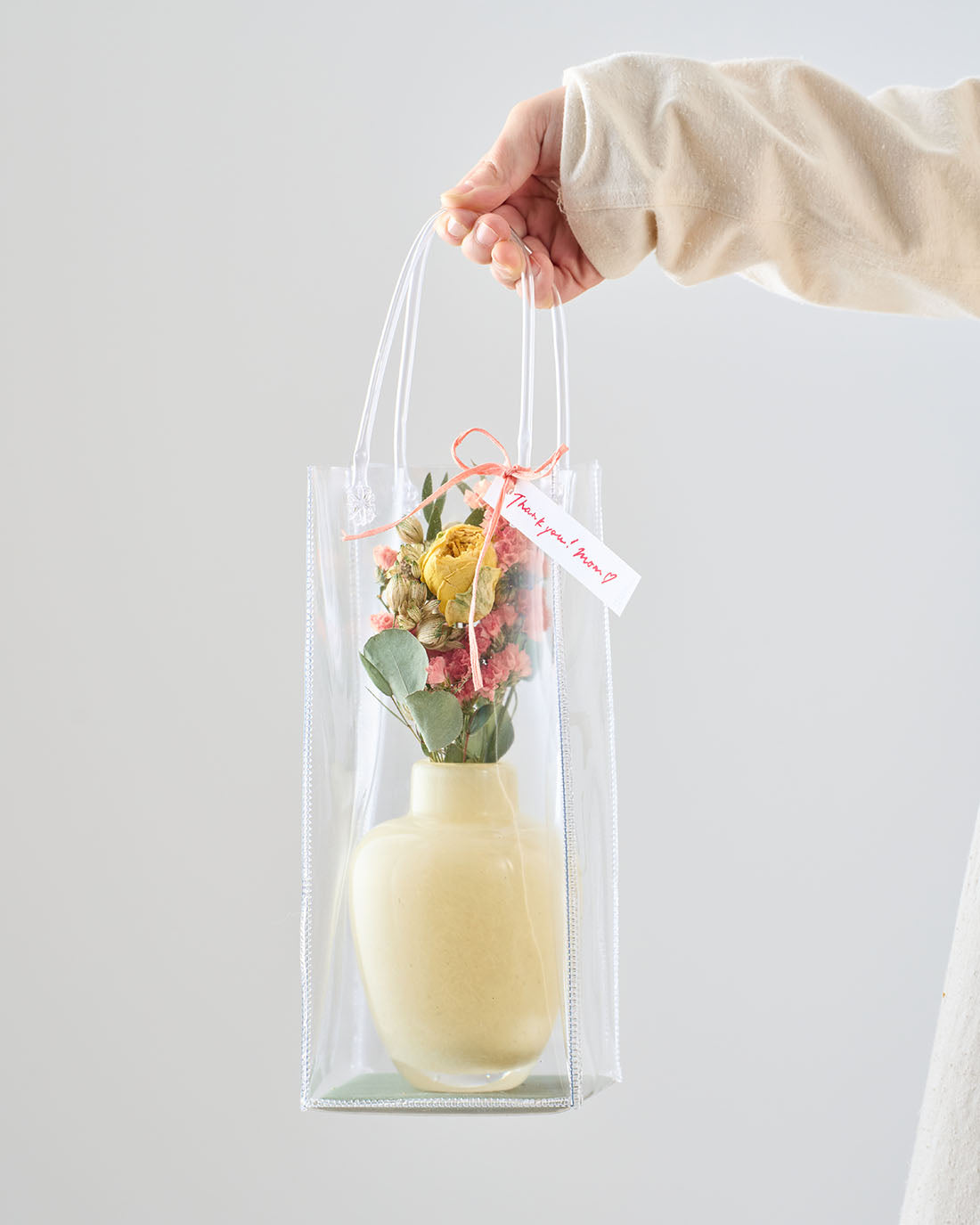 ［フラワーベース］手のひらサイズのミルキーガラスベース