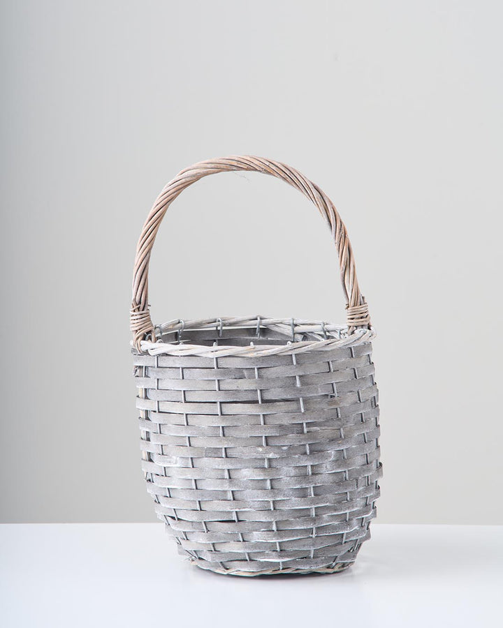 ［インテリア・雑貨］Willow basket ラウンドバスケット グレー