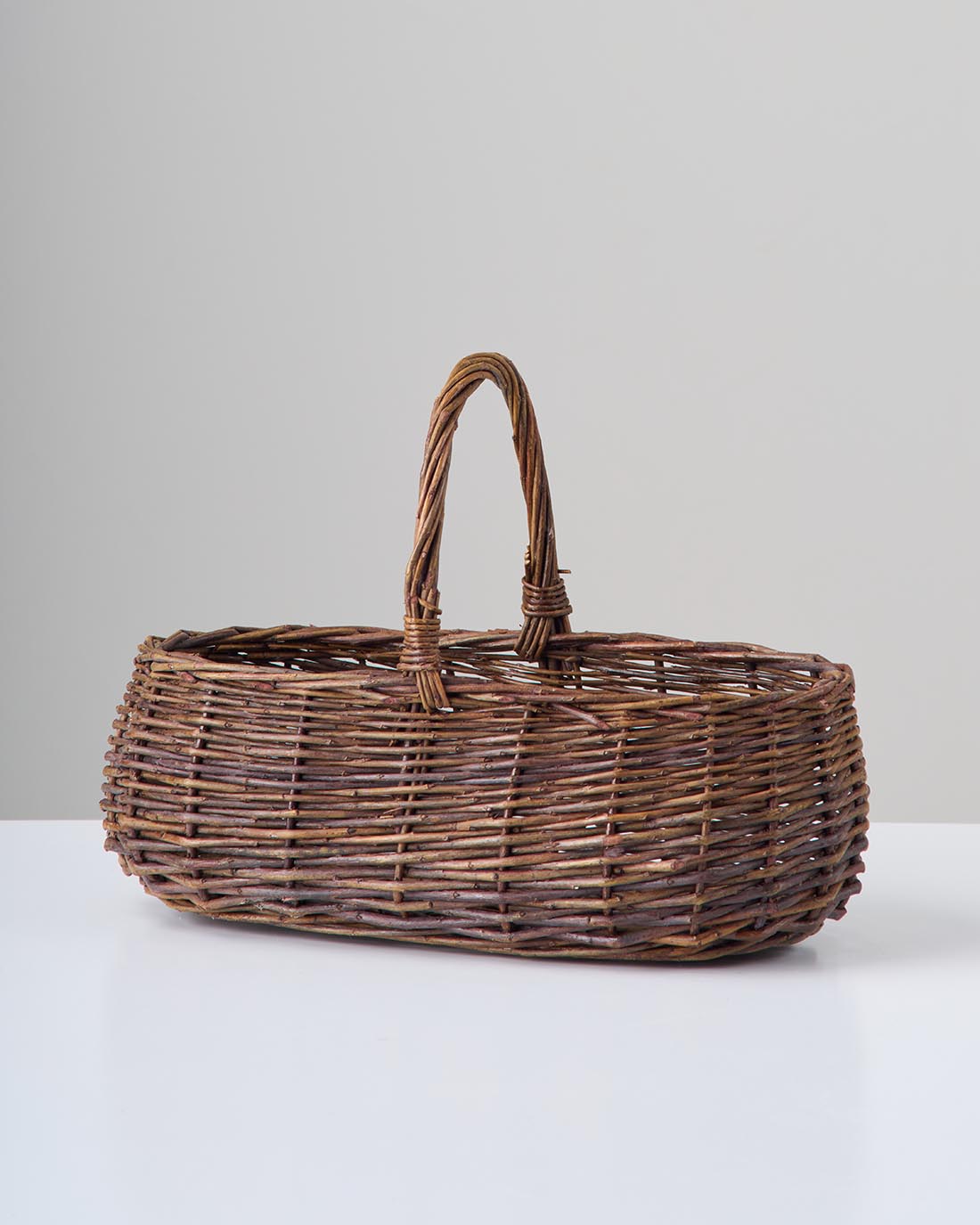 ［インテリア・雑貨］Willow basket オーバル型スリムバスケット