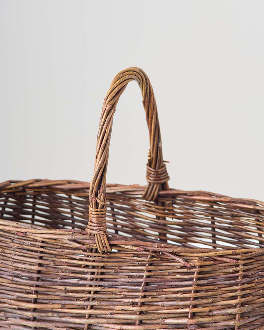 ［インテリア・雑貨］Willow basket オーバル型スリムバスケット