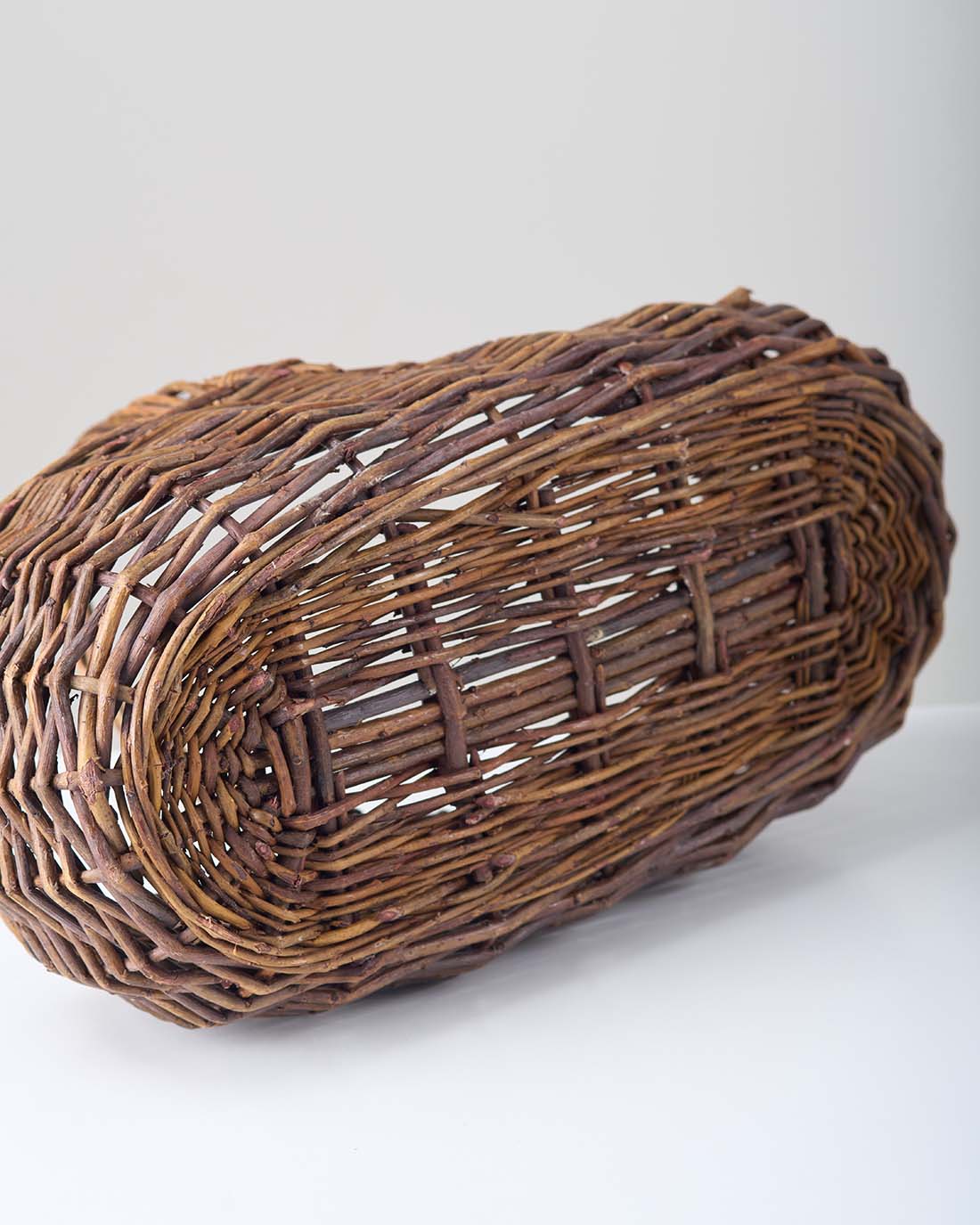 ［インテリア・雑貨］Willow basket オーバル型スリムバスケット