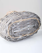 ［インテリア・雑貨］Willow basket オーバル型スリムバスケット グレー