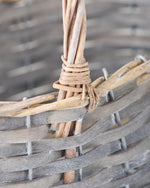 ［インテリア・雑貨］Willow basket オーバル型スリムバスケット グレー