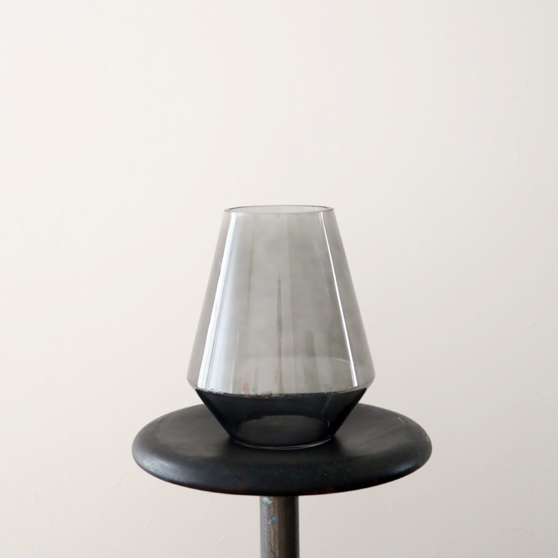 ［フラワーベース］ビッグガラスベース クリスタル グレー