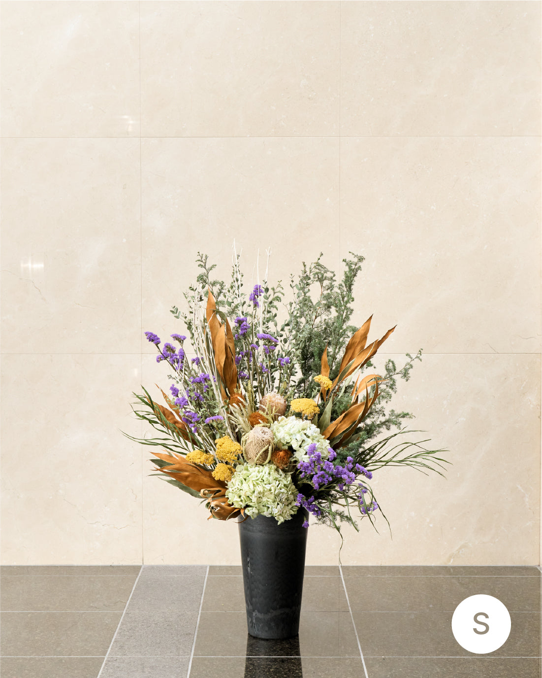 【法人向け 立て札付】企業様のこれからの時間に寄り添う、ドライフラワーの祝花｜フローリストおまかせ　