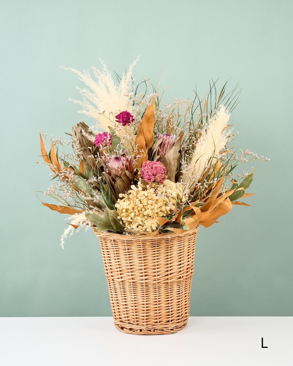 置いて飾れる、フローリストおまかせのドライフラワーアレンジメント