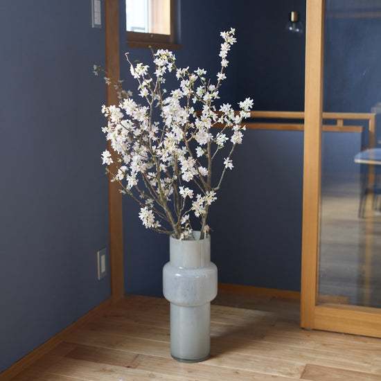 ［フラワーベース］ 大きなミルキーガラスベース