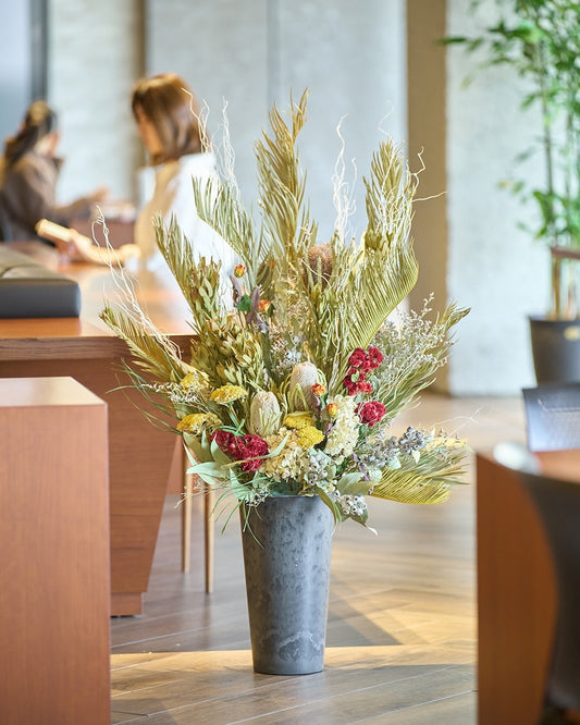 【法人向け 立て札付】企業様のこれからの時間に寄り添う、ドライフラワーの祝花｜フローリストおまかせ　