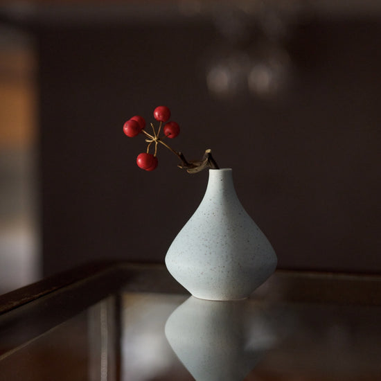 ［フラワーベース］セラミックベース クレイン ライトブルー