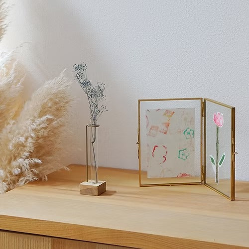 ［フラワーベース］異素材ミックスの一輪挿し