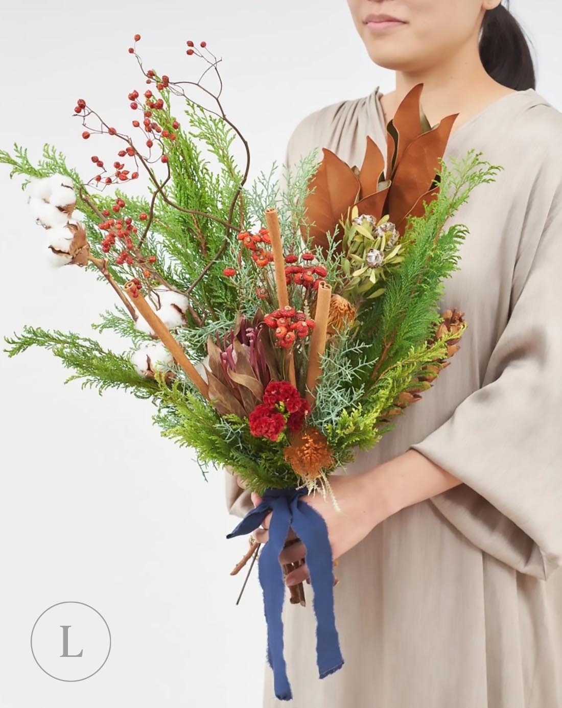 【10/31まで10%OFF】フローリストおまかせのドライフラワースワッグ（スタンダード）【周年SALE】