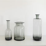 ［フラワーベース］レウナ ガラスベース スリム グレー