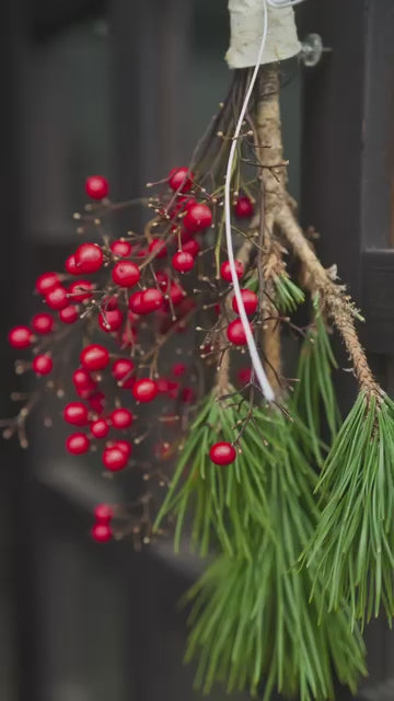 プロテアロビンと松と南天のお正月飾り フレッシュ大王松と南天のお正月飾り | petit chocolat プティショコラ