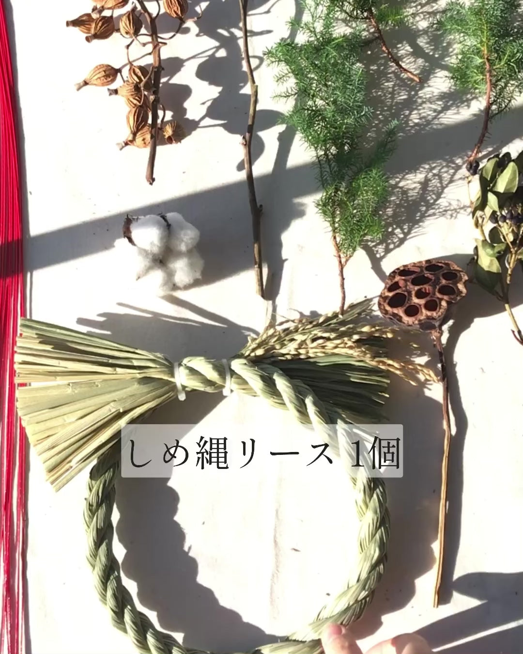 慶びを編む、赤い水引のお正月飾り 商品ページ - 土と風の植物園