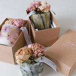 ［雑貨］蝋引き花のアレンジメント・キャンドル＜芍薬＞｜土と風の植物園オリジナル