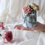 ［雑貨］蝋引き花のアレンジメント・キャンドル＜芍薬＞｜土と風の植物園オリジナル