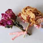 ［雑貨］蝋引き花のアレンジメント・キャンドル＜芍薬＞｜土と風の植物園オリジナル