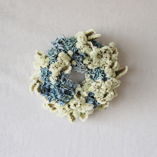 ＜珊瑚礁＞紫陽花とスターチスのリース
