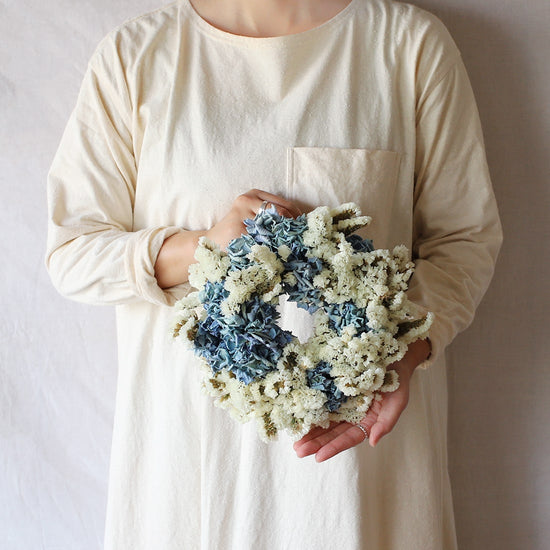 ＜珊瑚礁＞紫陽花とスターチスのリース