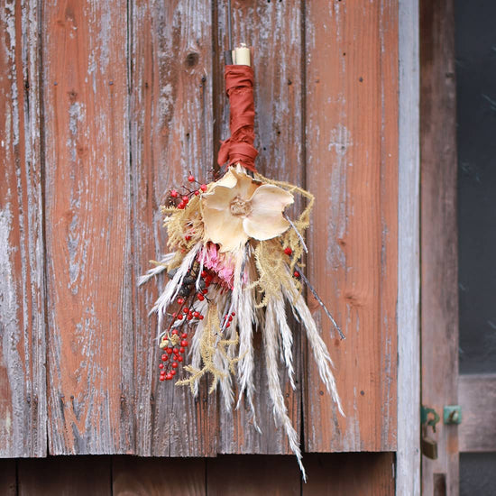 【12月中旬～順次発送】＜あけぼの＞パンパスグラス・パームカップフラワー・ダリア