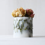 ［雑貨］蝋引き花のアレンジメント・キャンドル＜芍薬＞｜土と風の植物園オリジナル