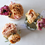 ［雑貨］蝋引き花のアレンジメント・キャンドル＜芍薬＞｜土と風の植物園オリジナル