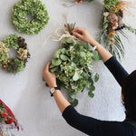 ＜イノセント＞紫陽花アナベル・ユーカリ・エバーラスティングのスワッグ